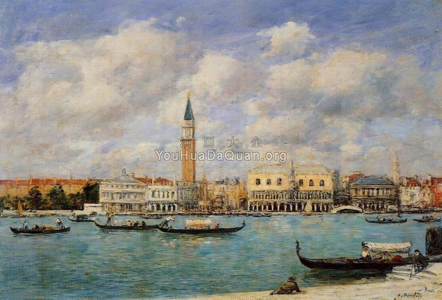 Venice, the Campanile, View of Canal San Marco from San Gior - 尤金·布丹